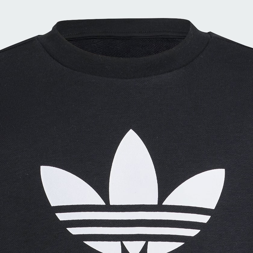 Black Trefoil Crew Sweatshirt Kids