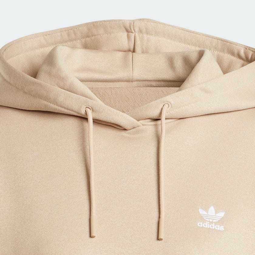Beige Trefoil Cropped Hoodie