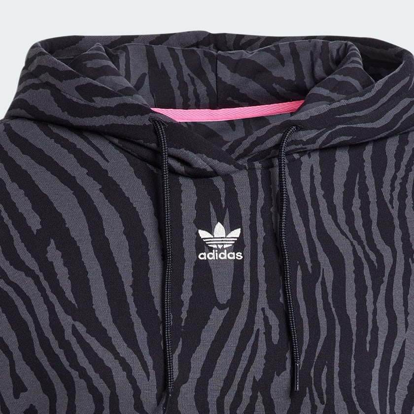 adidas Buzo con Capucha Essentials Zebra Animal Print Gris
