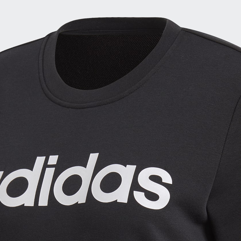 adidas Essentials Linear Sweatshirt - Black | adidas UK