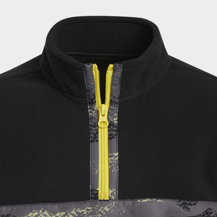 Black Print Block Golf Pullover