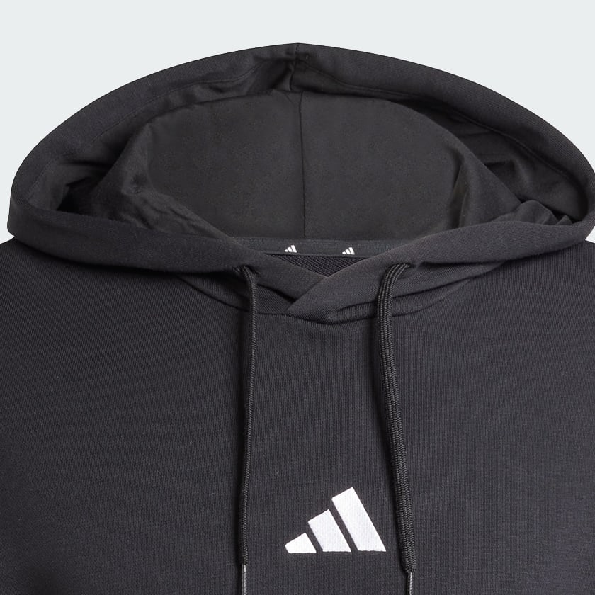 Preto Essentials Blusa de moletom com capuz de moletinho Três Listras