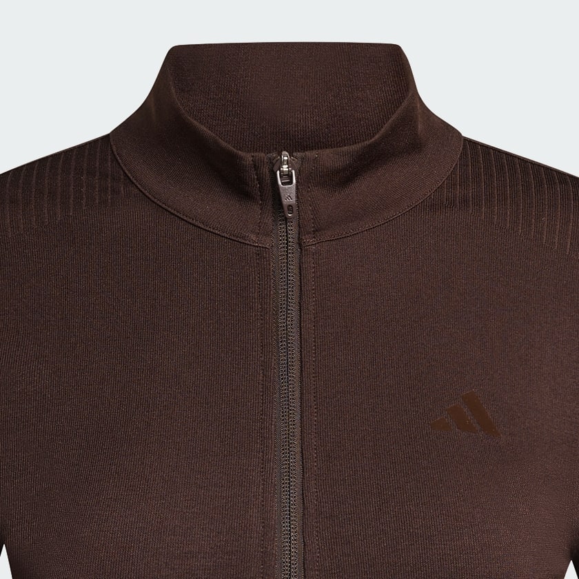 Brown 워크아웃 에센셜 풀집 니트 자켓