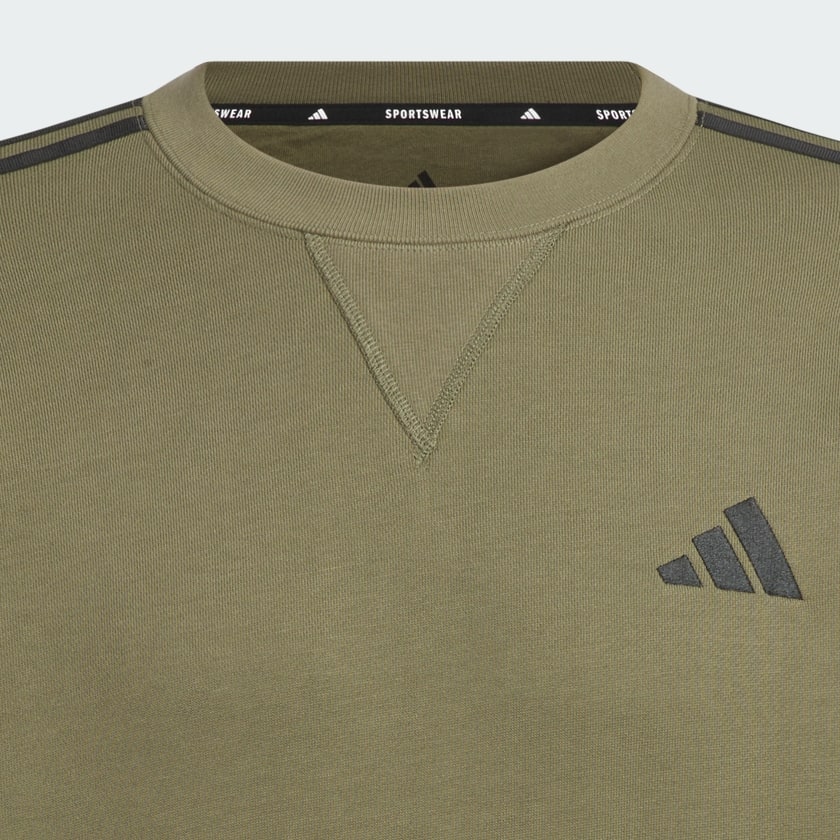 グリーン エッセンシャルズ プラス ルーズフィット スリーストライプス フレンチテリー スウェットシャツ