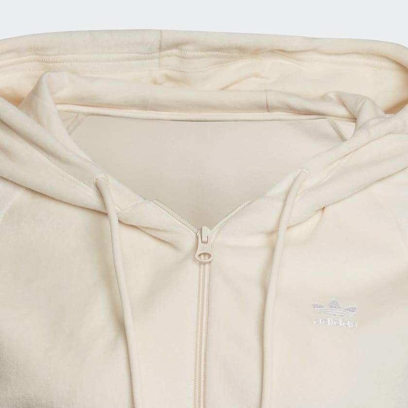 Beige Hoodie LOUNGEWEAR Cropped Full Zip