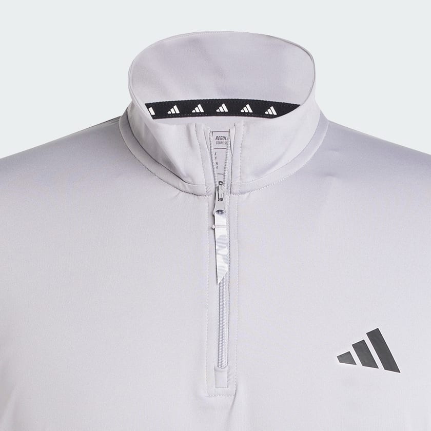 Plomo Polo de entrenamiento de manga larga Essentials Camo con cuarto de cremallera