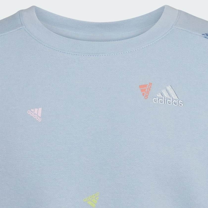 Junior Girls' [8-16] Allover Print Crew Fleece Sweatshirt, adidas