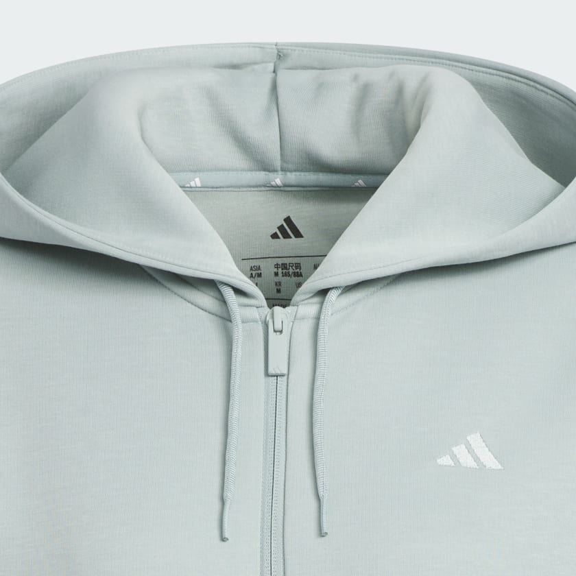 Green 에센셜 플러스 3-스트라이프 스페이서 니트 루즈 핏 풀집 후디