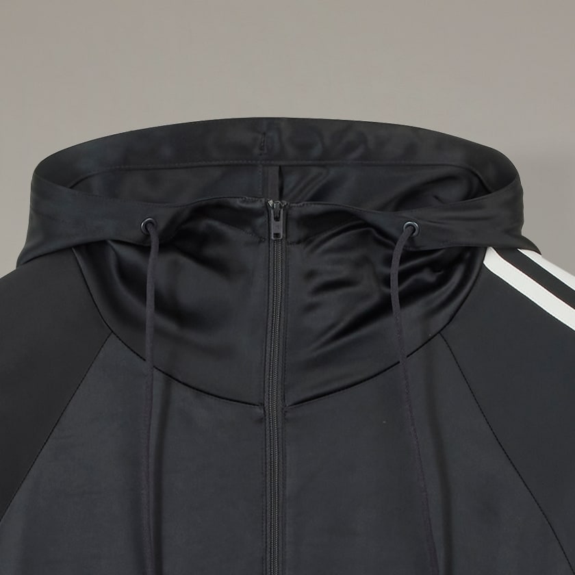 Y-3◆W CLASSIC TECH SILK HOODED TOP/XS/--/BLK/無地/HN4312 adidas Y-3 Tech Silk Zip Hoodie - 3-Stripes - Black | adidas