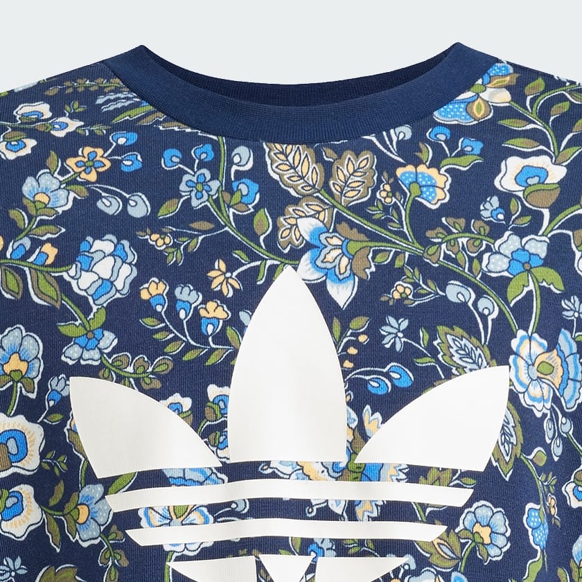 Niebieski Bluza Adidas Originals X Liberty London Crew Kids