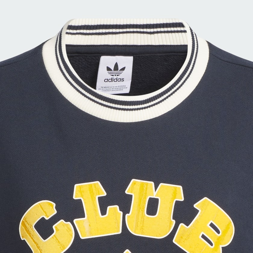 สีน้ำเงิน สเวตเตอร์คอกลมพิมพ์ลาย Collegiate