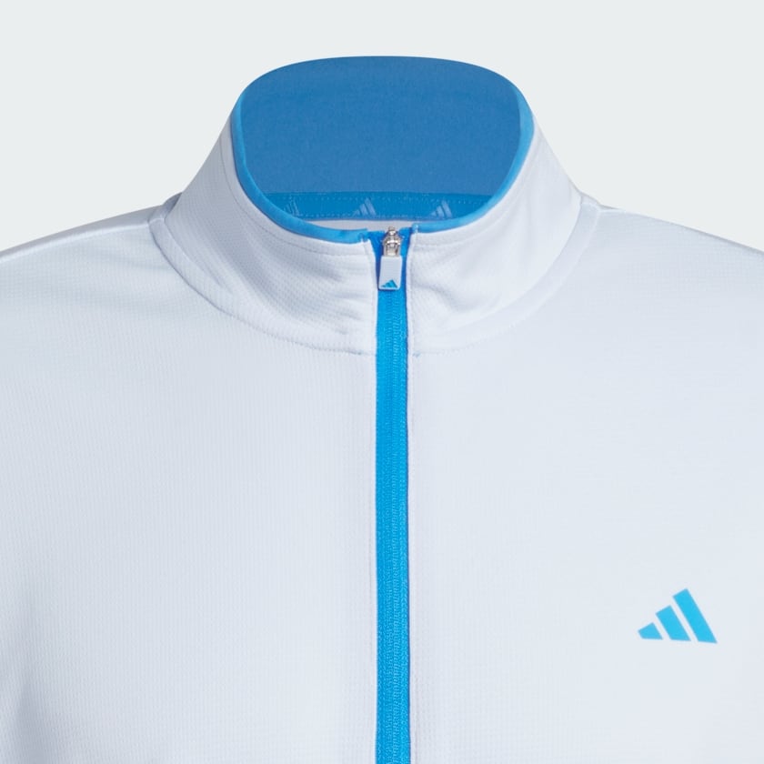 Blauw Lichtgewicht Top met Halflange Rits