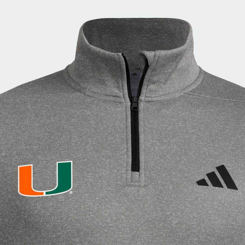 adidas Miami Hurricanes Game & Go Team Issue 1/4 Zip Sweatshirt