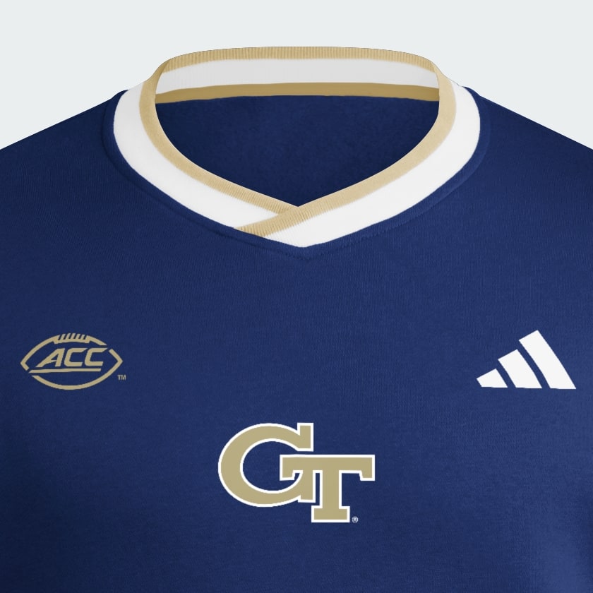 Georgia Tech Yellow Jackets 3-Stripes Fleece Jersey Crew