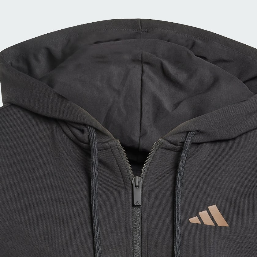 สีดำ เสื้อฮู้ดผ้าเฟรนช์เทอร์รีย์ซิปยาวเต็มตัว Essentials Seasonals Animals