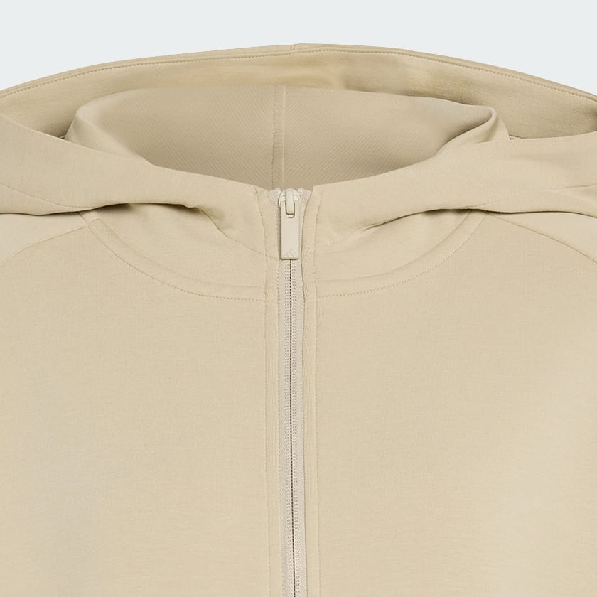 Kahverengi SOFT LUX TAM BOY FERMUARLI KAPÜŞONLU ÜST