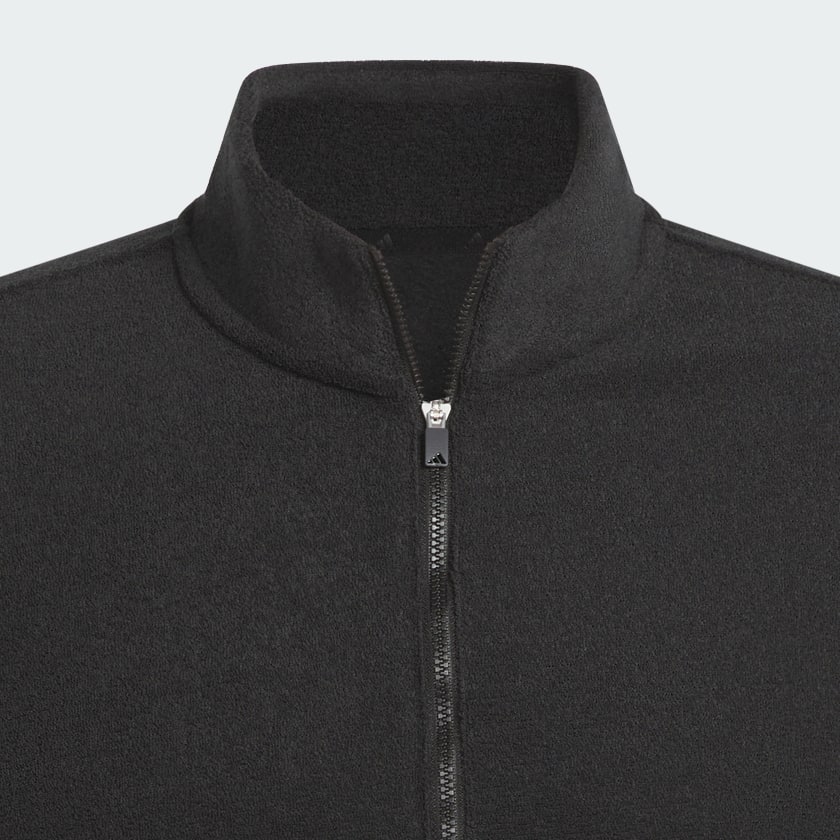 Zwart Ultimate365 Terry Cloth Pullover met Korte Rits