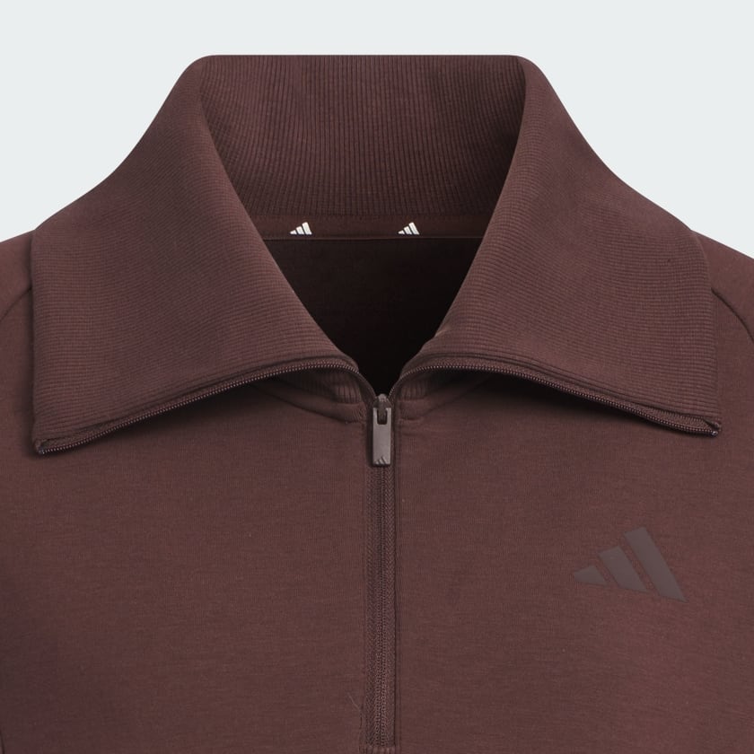 Brown Women Soft Lux 하프 집 스웨트셔츠