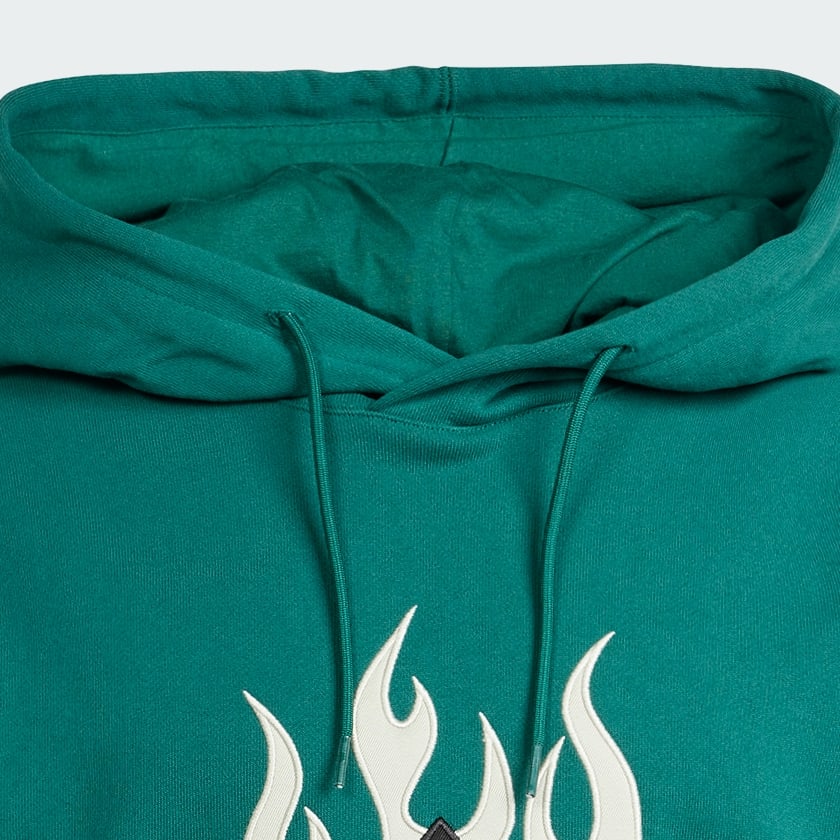 Verde Moletom Capuz Flames Logo