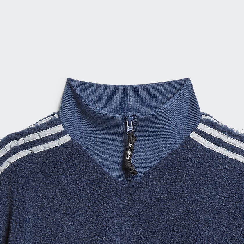 adidas Blondey Sherpa Pullover Blue adidas New Zealand