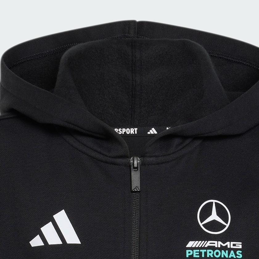 Negro Polerón con capucha DNA MERCEDES - AMG PETRONAS F1 TEAM con cierre frontal