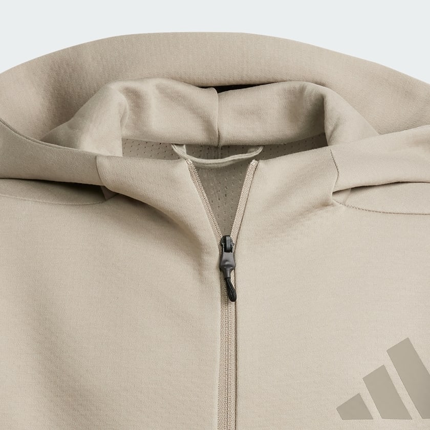 Bej adidas Z.N.E. Kapüşonlu Tam Boy Fermuarlı Üst