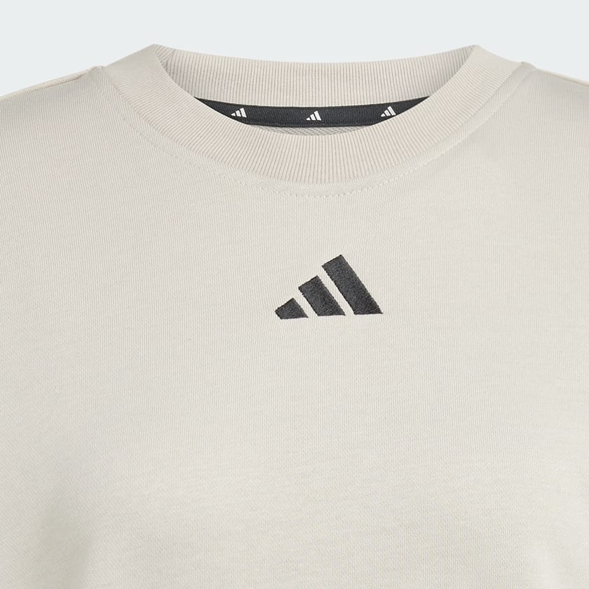 Bezowy Animal Print 3-Stripes French Terry Sweatshirt