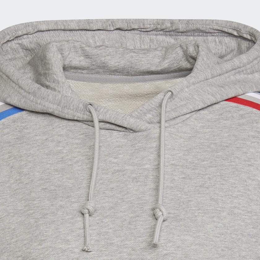 adidas Adicolor Tricolor Trefoil Crop Hoodie Grey adidas Australia