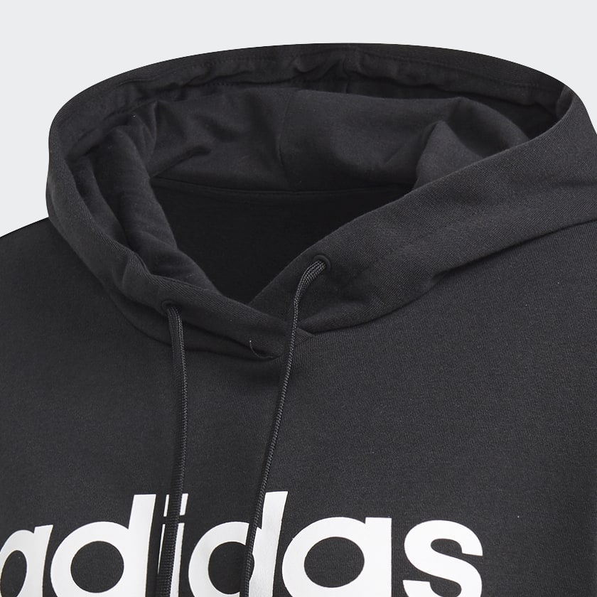 Adidas essentials linear pullover hoodie deals