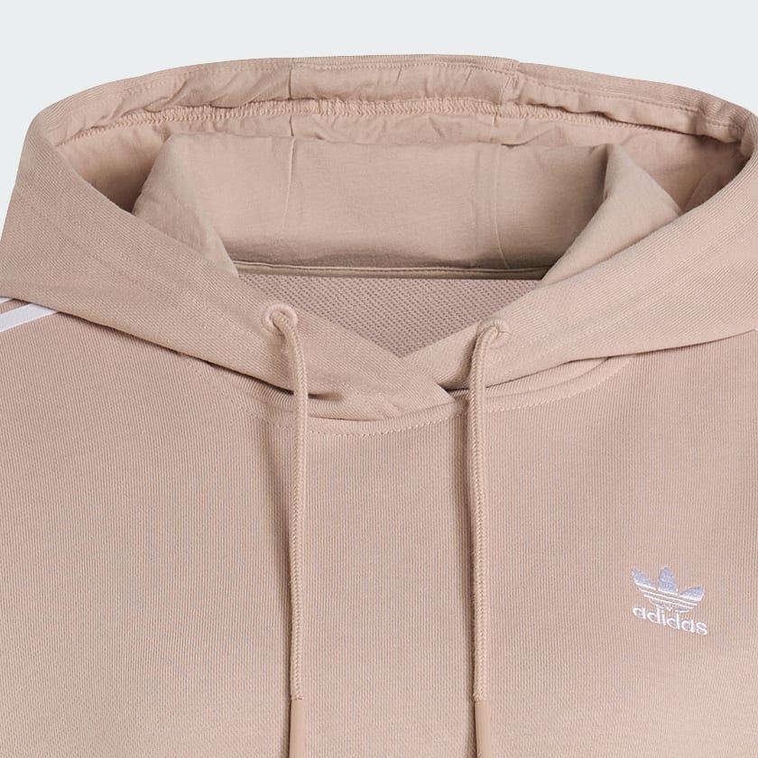 hnědá Adicolor 3-Stripes Short Hoodie