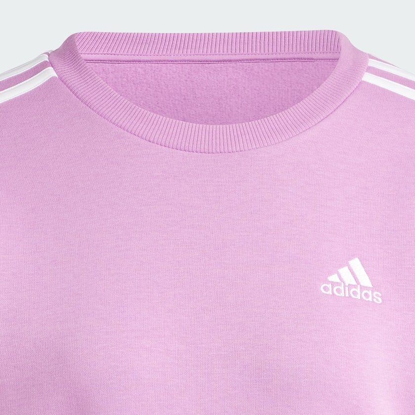Purple Essentials 3-Stripes Fleece Sweatshirt