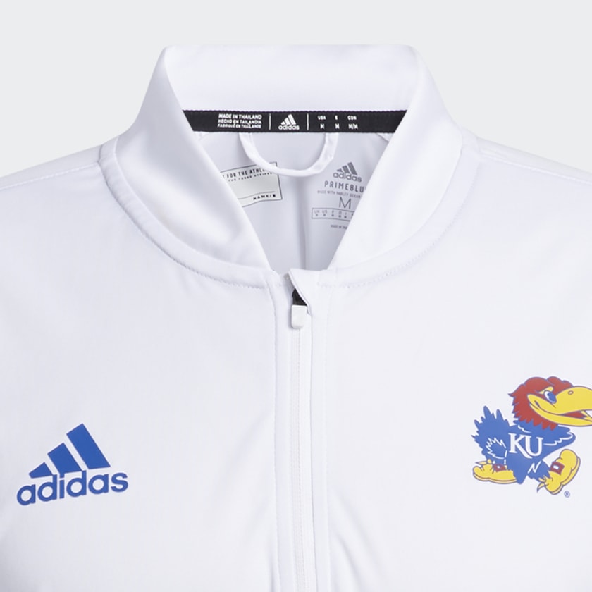 ■KU adidas Men's Jayhawks Quarter-Zip Knit Sweatshirt - Multi