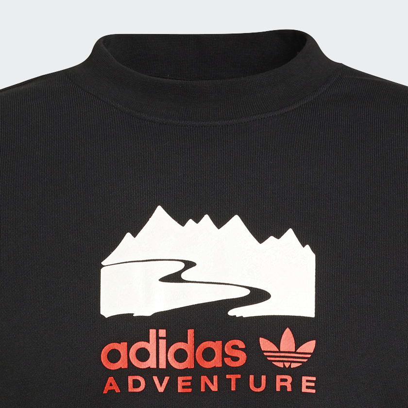 adidas Adventure Logo Crew Sweatshirt - Black | Men's Lifestyle
