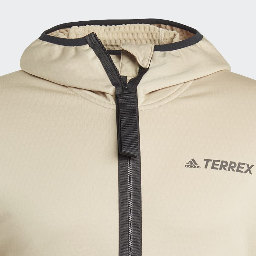 Beige TERREX Tech Flooce Light Hooded Wanderjacke