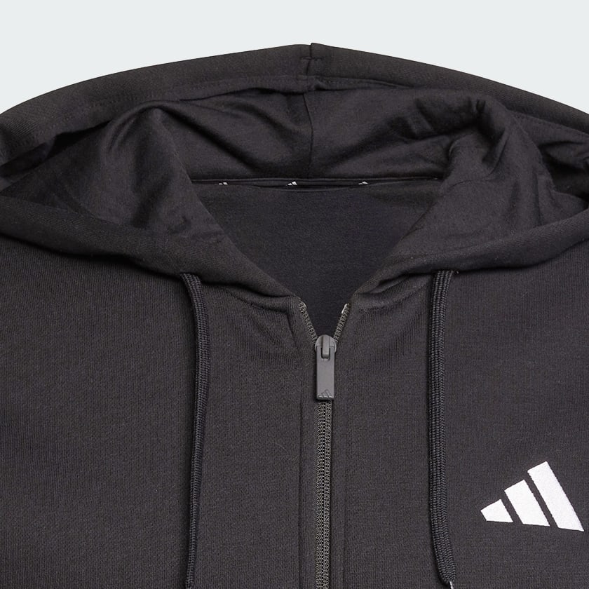 noir Veste à capuche molleton 3 bandes Essentials