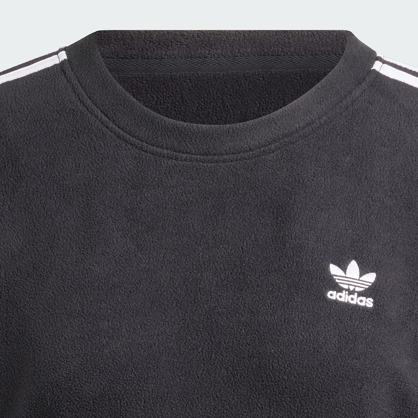 Black Polar Fleece Crew Loose Sweatshirt