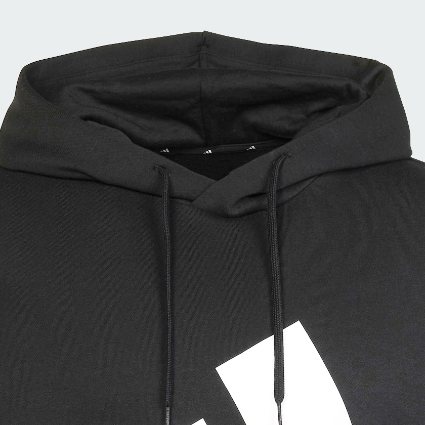 Black Essentials Big Logo Fleece Hoodie