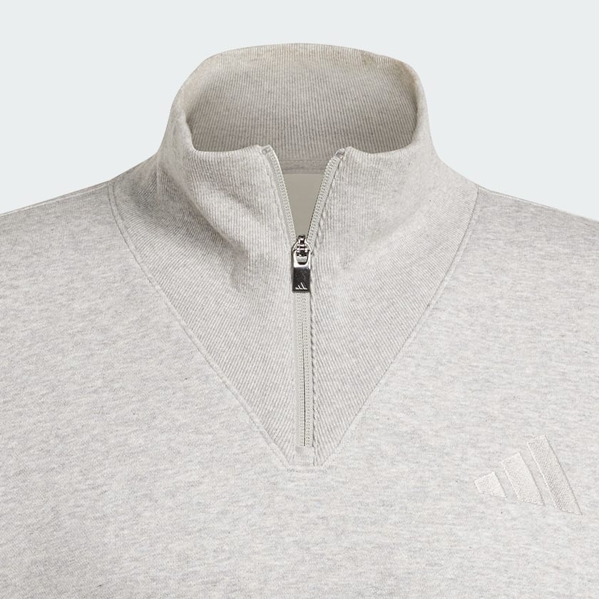Grey ALL SZN 플리스 쿼터집 크루 스웨트셔츠