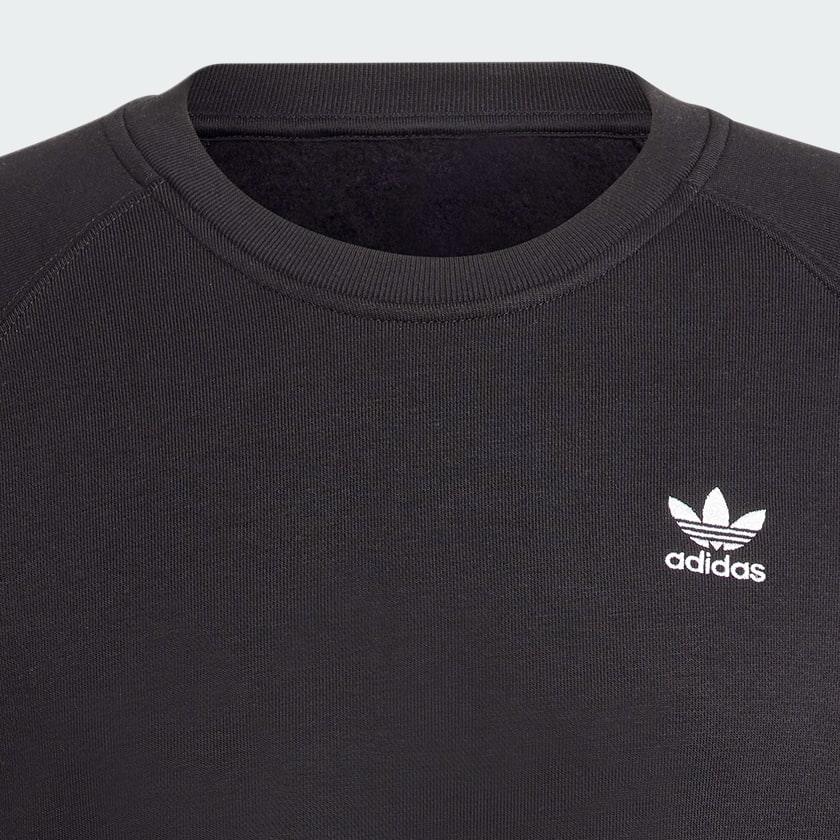 Preto Camiseta Gola Careca Trefoil Essentials