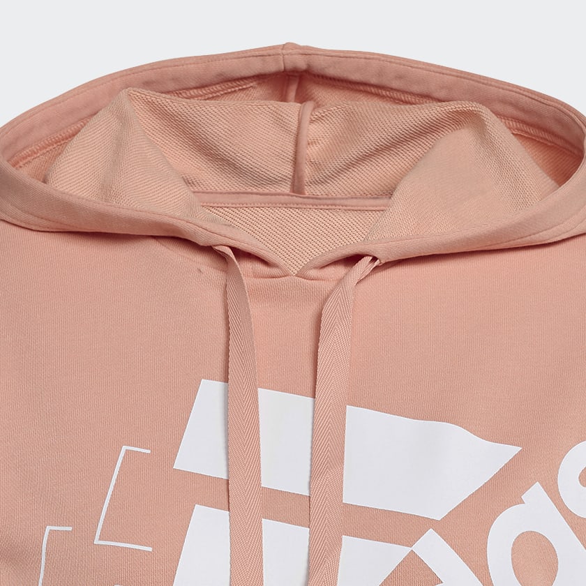 adidas Brand Love Slanted Logo Relaxed Hoodie - Pink