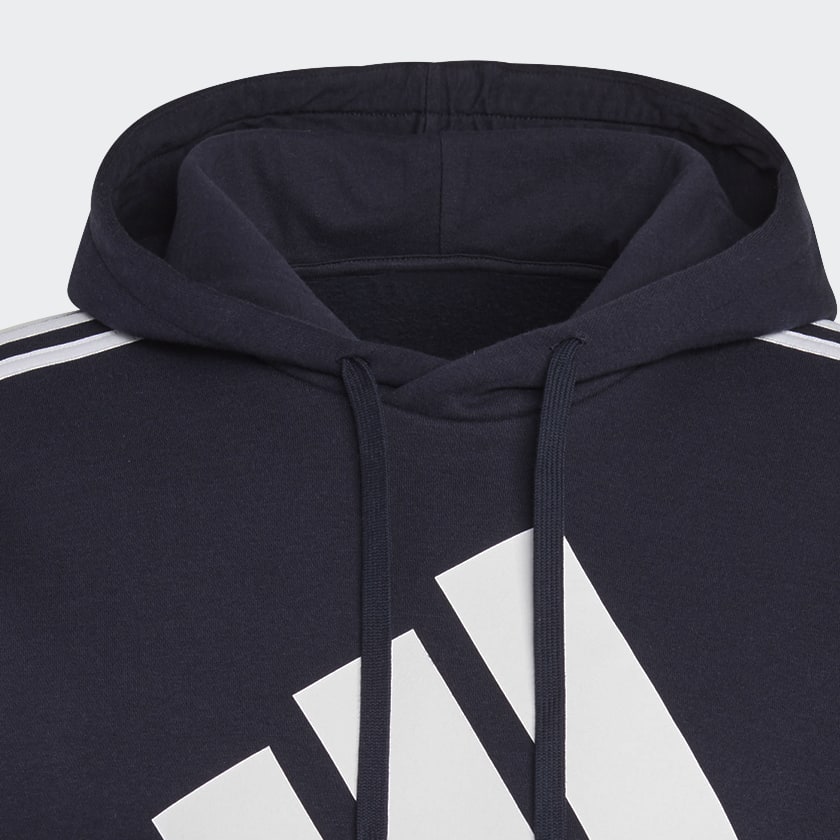 Blau Essentials Fleece 3-Streifen Logo Hoodie