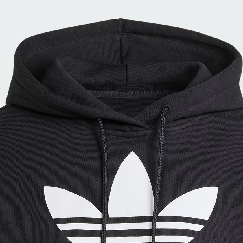 Adidas trefoil hoodie schwarz sales