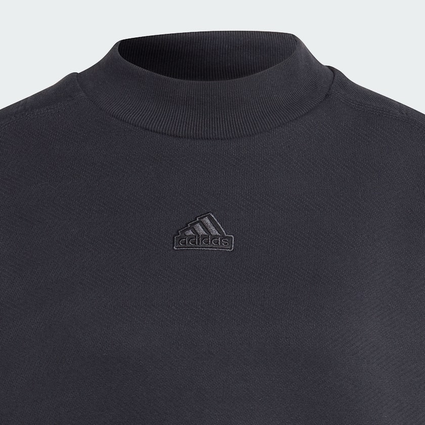Black Lounge French Terry Loose Crop Sweatshirt