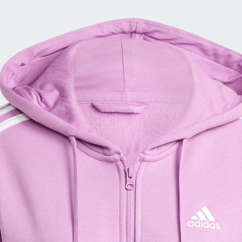 Purple Essentials 3-Stripes Full-Zip Fleece Hoodie