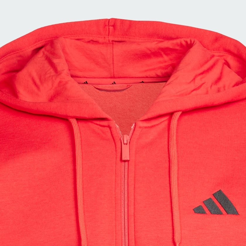 adidas Essentials 3-Stripes Fleece Hoodie - Red | Free