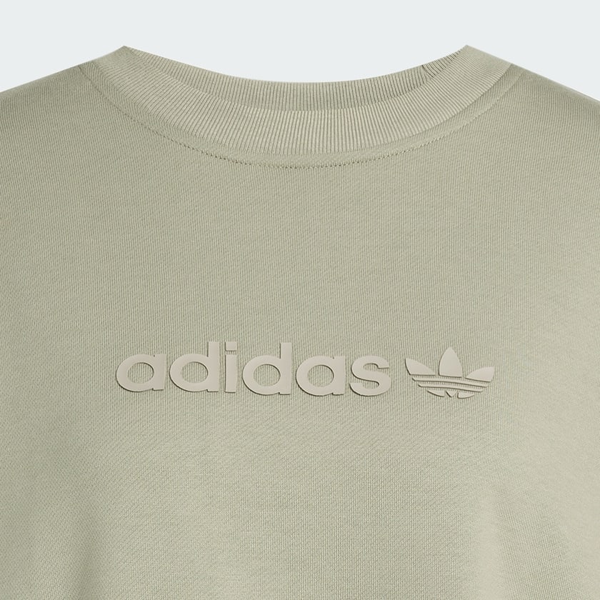 Green Essentials Linear Oversized Crew Sweatshirt