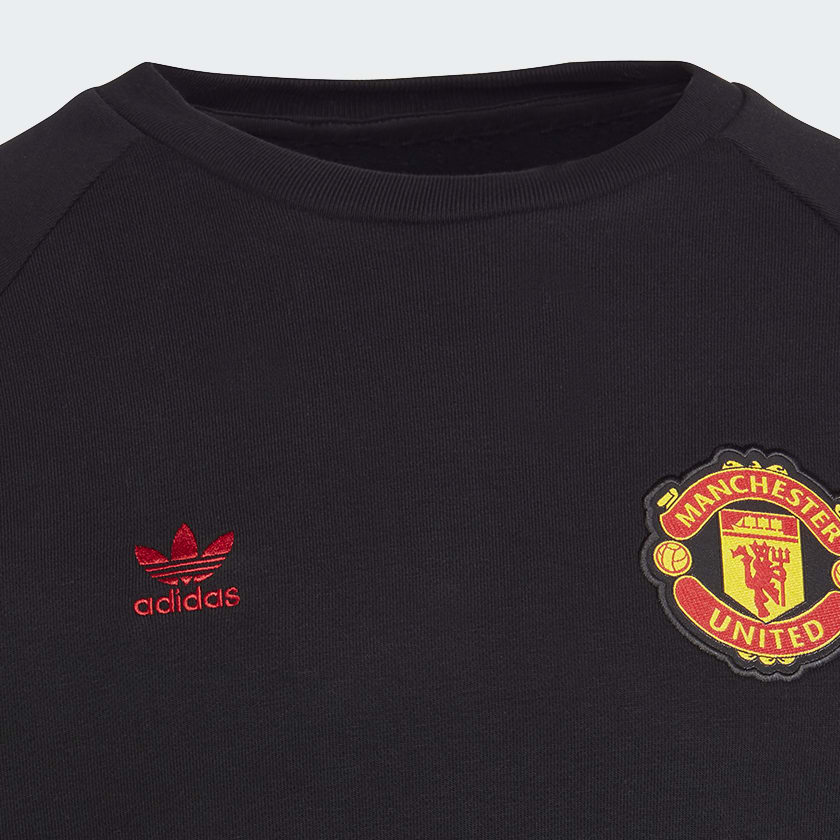 Negro Sudadera Essentials Trefoil Manchester United