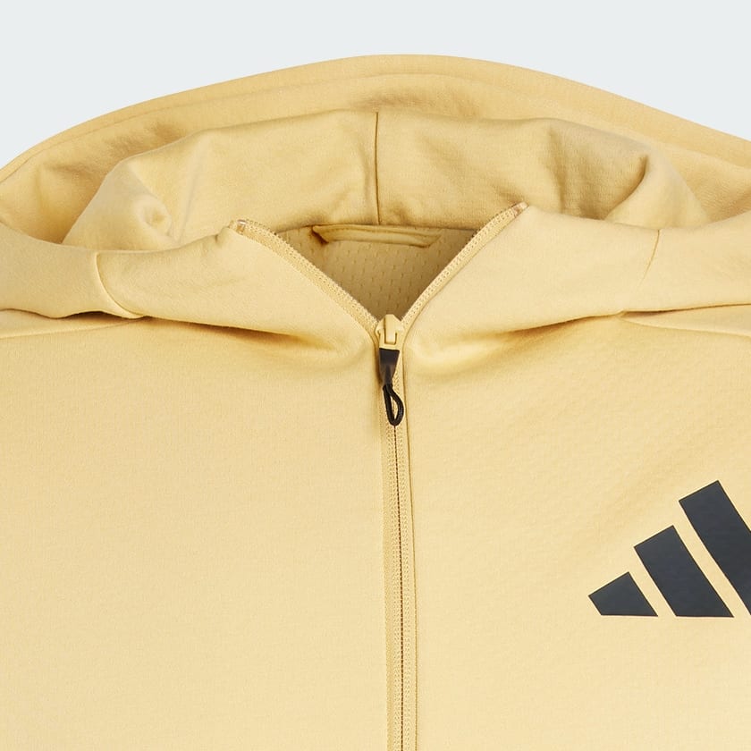 bézová Mikina s kapucňou adidas Z.N.E. Full-Zip