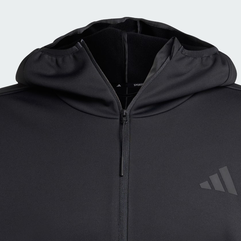 Siyah City Tech Softshell Yarım Boy Fermuarlı Kapüşonlu Üst