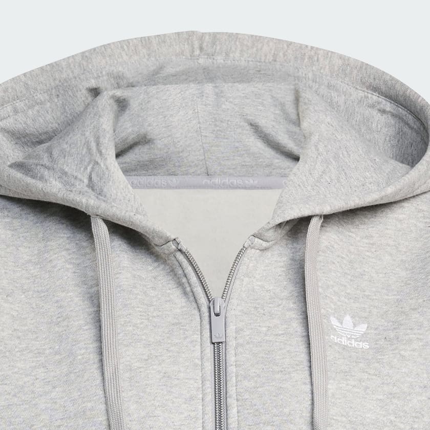 Grey Essentials Full-Zip Fleece Hoodie